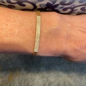 Anne Sisteron pavé diamond bracelet 14K Rose Gold, Multi-Chain